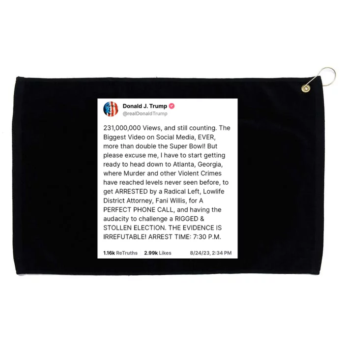 231000000 Views And Still Counting Donald Trump Grommeted Golf Towel