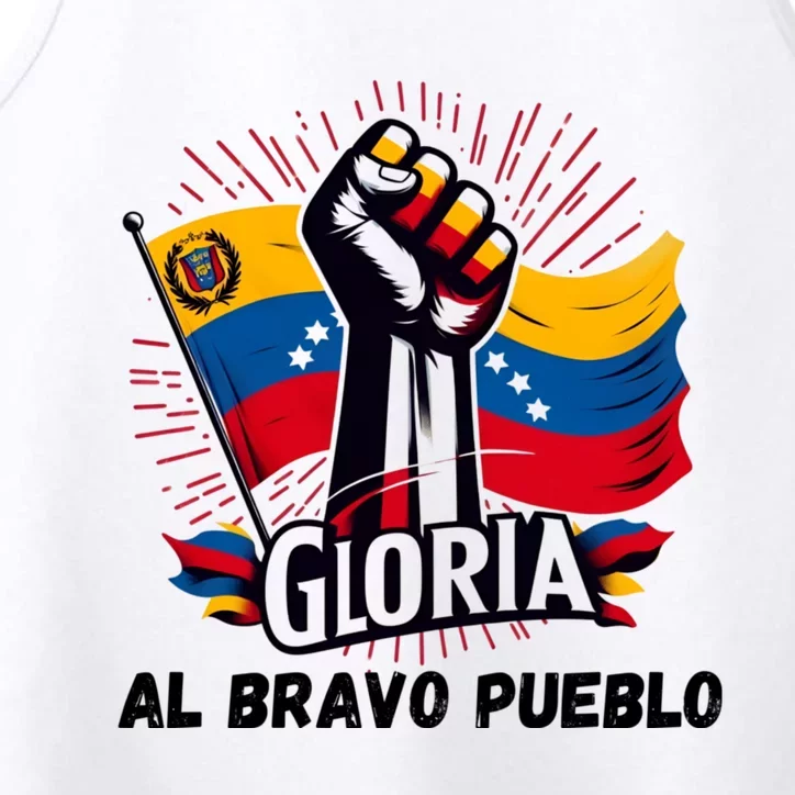 2024 Venezuela Gloria Al Bravo Venezuelan People Flannel Free Venezuela National Performance Tank