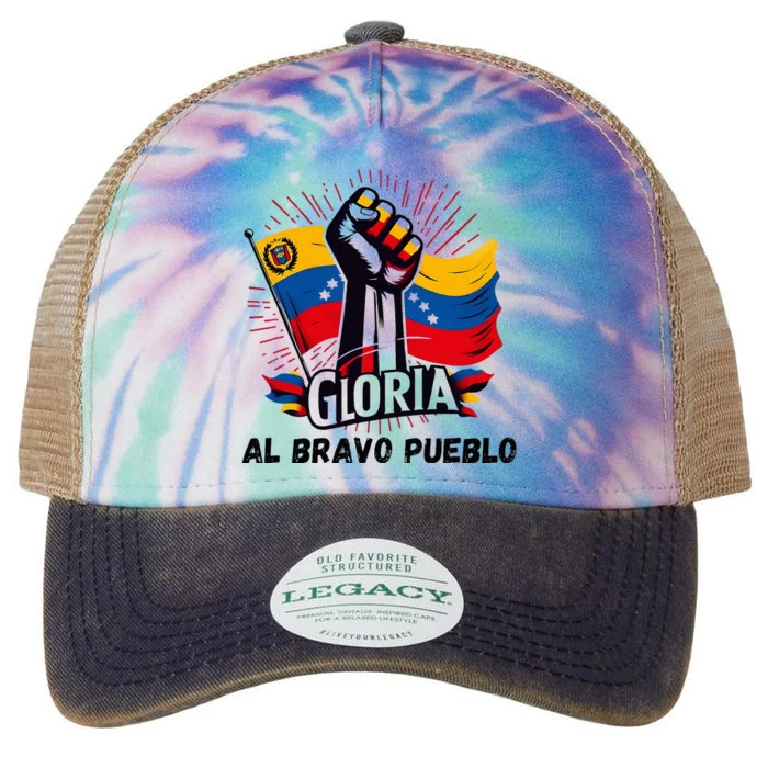 2024 Venezuela Gloria Al Bravo Venezuelan People Legacy Tie Dye Trucker Hat