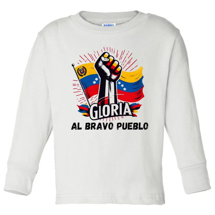 2024 Venezuela Gloria Al Bravo Venezuelan People Toddler Long Sleeve Shirt