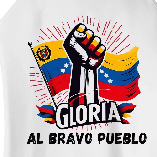 2024 Venezuela Gloria Al Bravo Venezuelan People Women’s Perfect Tri Rocker Tank