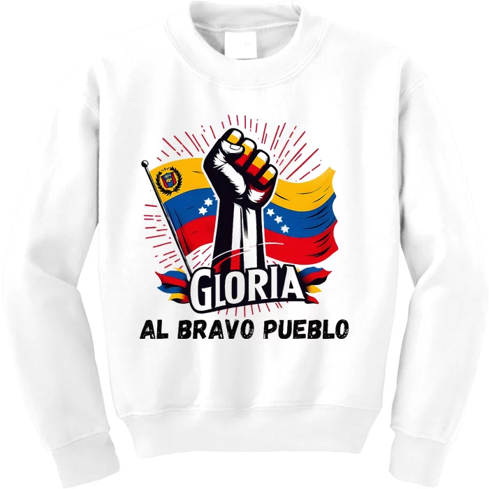 2024 Venezuela Gloria Al Bravo Venezuelan People Kids Sweatshirt