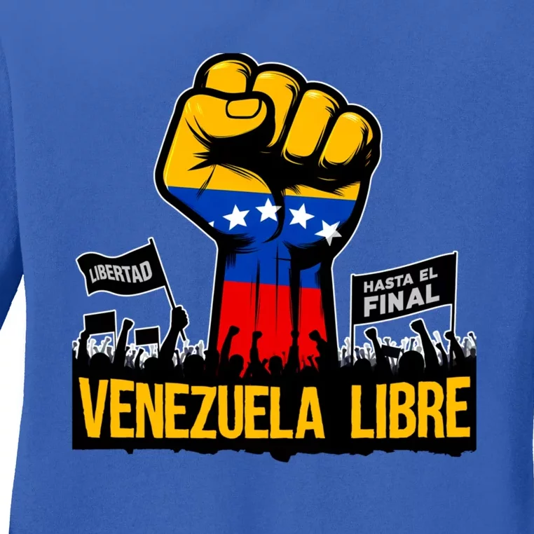 2024 Venezuela Libre Bandera De Venezuela Venezolano Ladies Long Sleeve Shirt