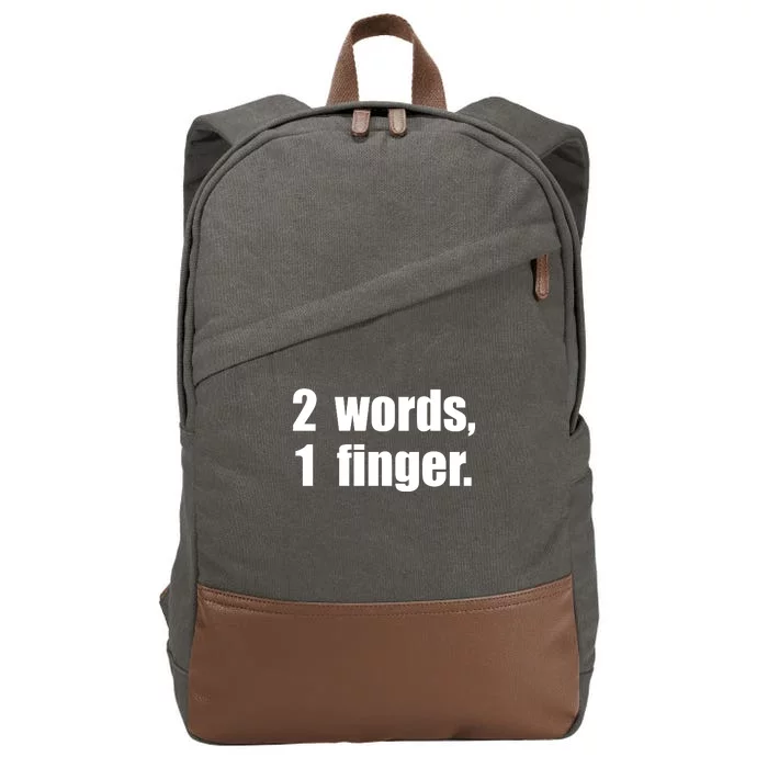 2 Words 1 Finger Funny Cotton Canvas Backpack