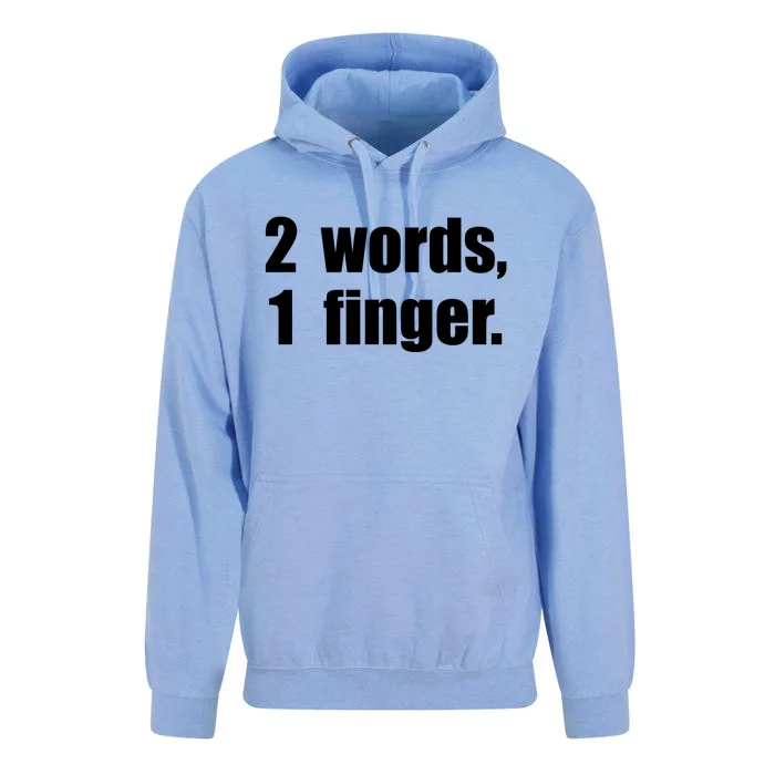 2 Words 1 Finger Funny Unisex Surf Hoodie