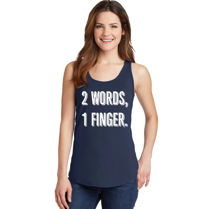 2 Words 1 Finger Ladies Essential Tank