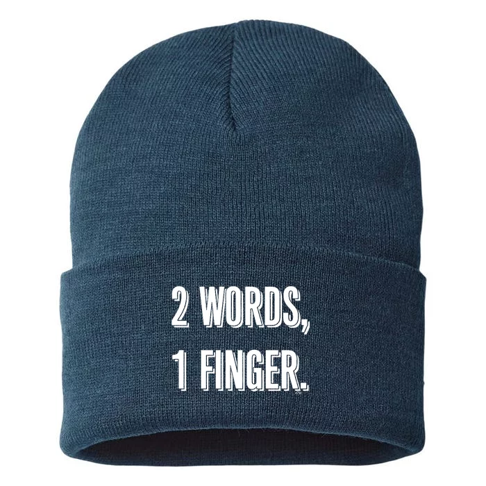 2 Words 1 Finger Sustainable Knit Beanie