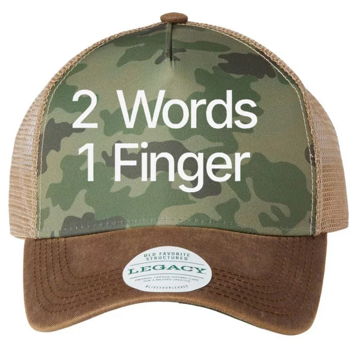 2 Words 1 Finger Funny Legacy Tie Dye Trucker Hat