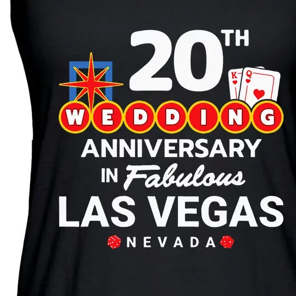 20th Wedding Anniversary Vegas Couple Vegas Anniversary Ladies Essential Flowy Tank