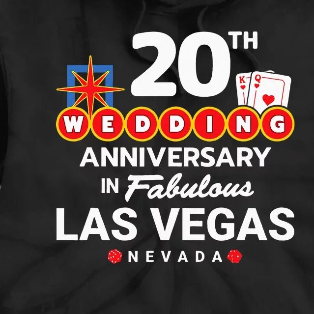 20th Wedding Anniversary Vegas Couple Vegas Anniversary Tie Dye Hoodie