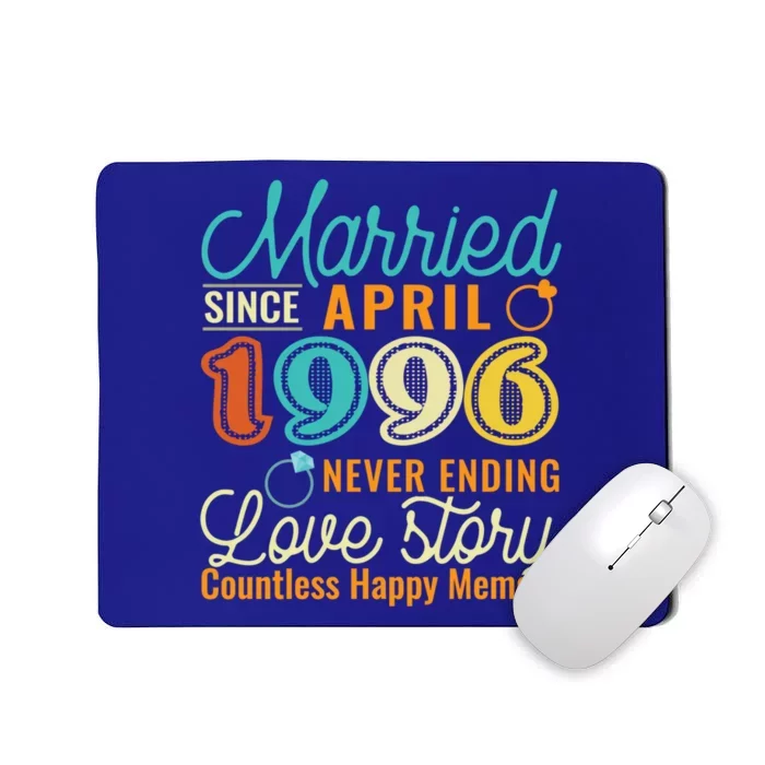 26th Wedding Anniversary Love Story Married Since April 1996 Cute Gift Mousepad