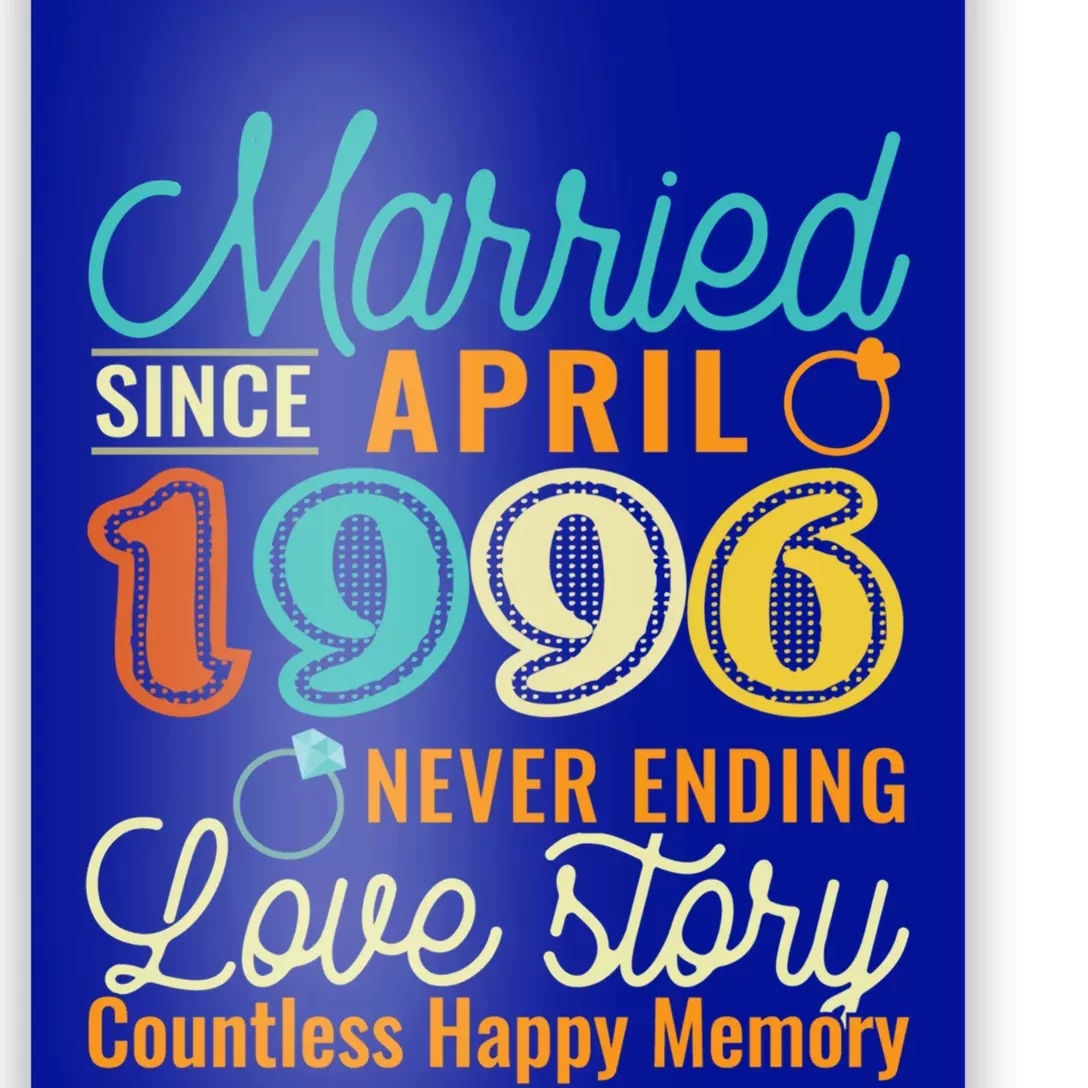 26th Wedding Anniversary Love Story Married Since April 1996 Cute Gift Poster