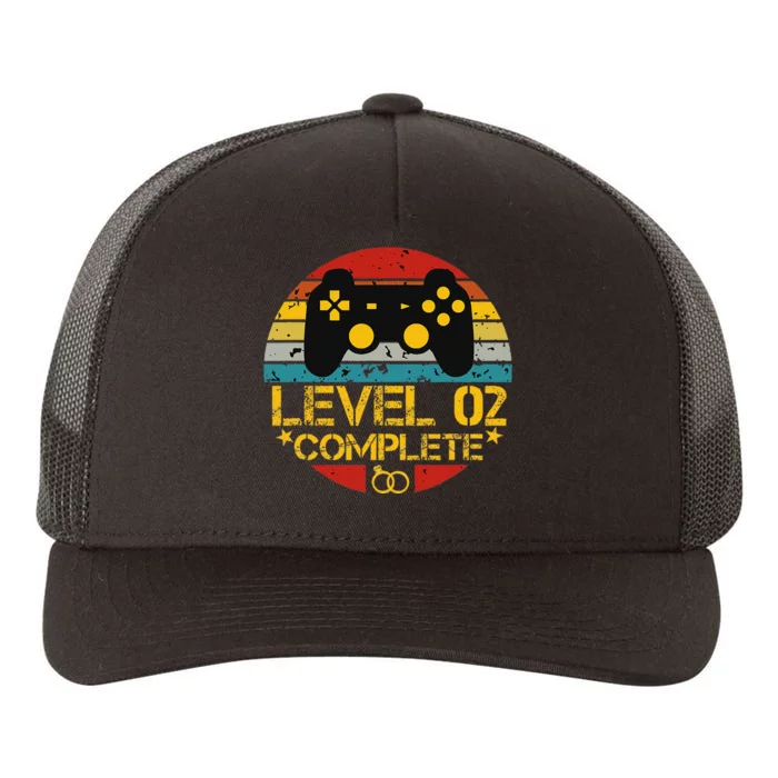 2nd Wedding Anniversary Gift Level 2 Complete Wife Husband Yupoong Adult 5-Panel Trucker Hat