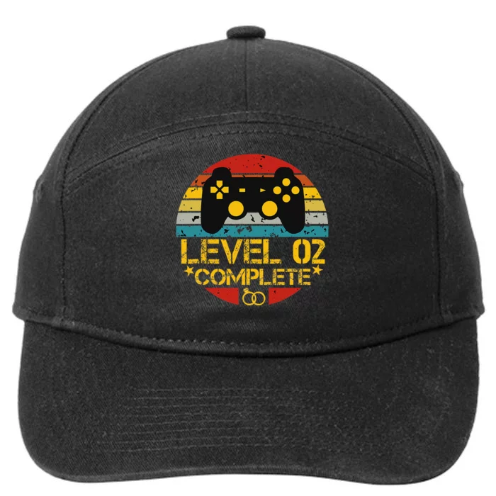 2nd Wedding Anniversary Gift Level 2 Complete Wife Husband 7-Panel Snapback Hat