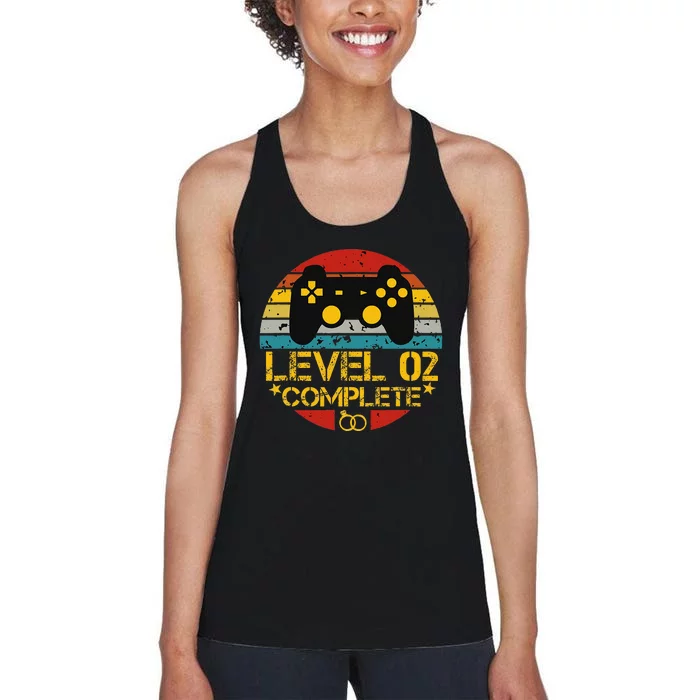 2nd Wedding Anniversary Gift Level 2 Complete Wife Husband Women's Racerback Tank