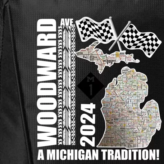 2024 Woodward Ave A Michigan Tradition Map City Backpack