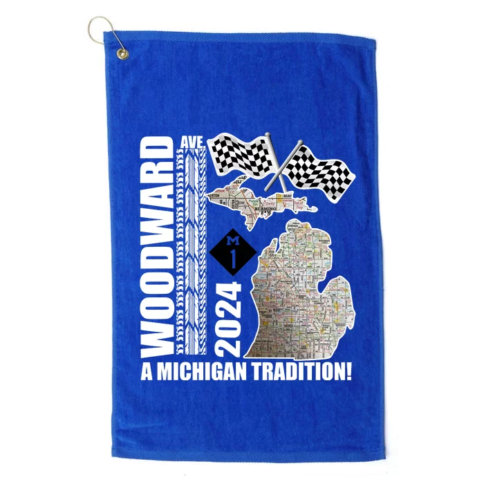 2024 Woodward Ave A Michigan Tradition Map Platinum Collection Golf Towel