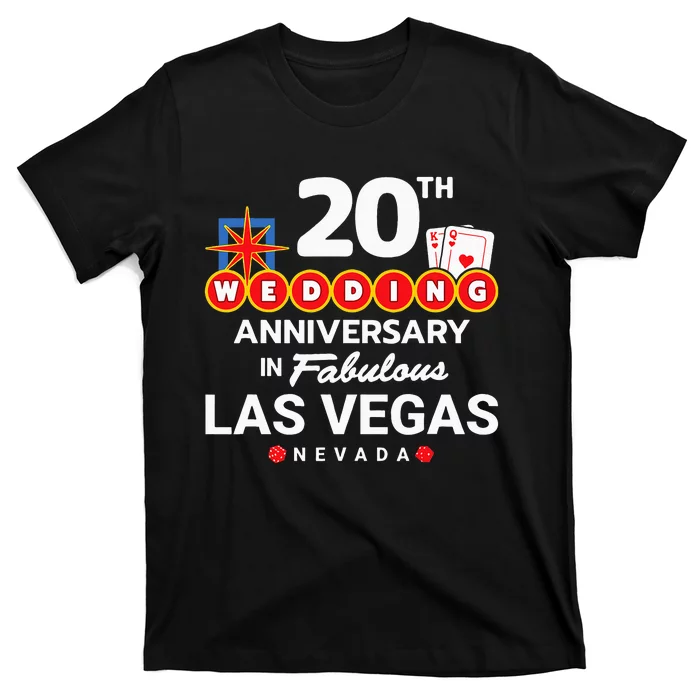 20th Wedding Anniversary Vegas Couple Vegas Anniversary T-Shirt