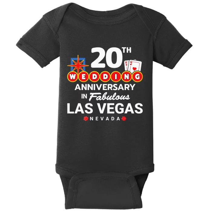 20th Wedding Anniversary Vegas Couple Vegas Anniversary Baby Bodysuit