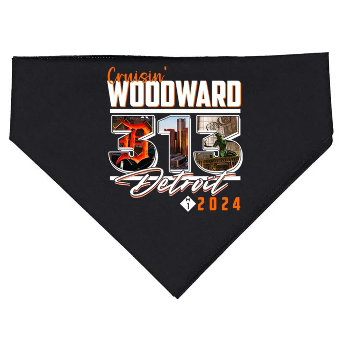 2024 Woodward Ave 313 Cruising Detroit USA-Made Doggie Bandana