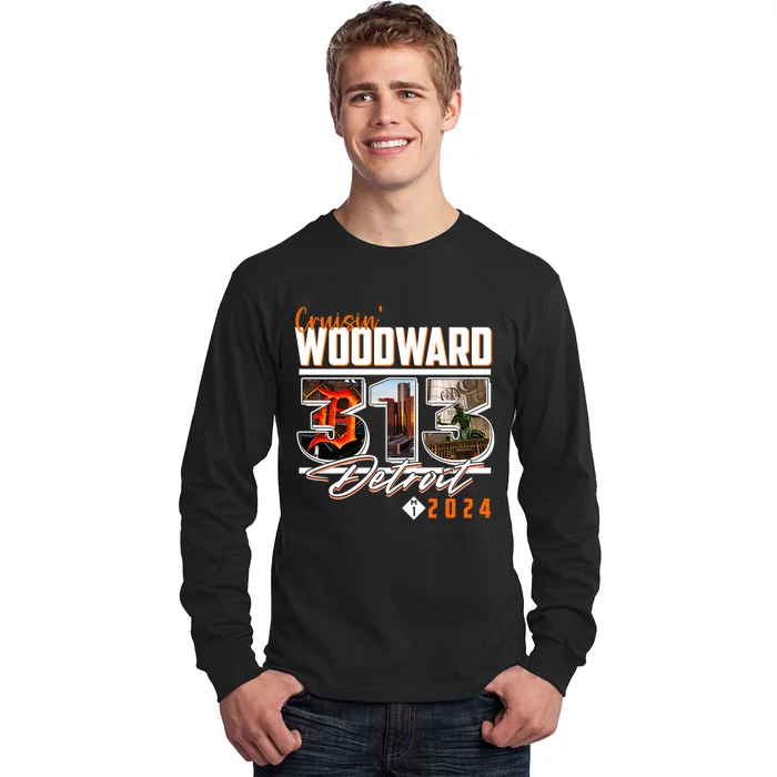 2024 Woodward Ave 313 Cruising Detroit Long Sleeve Shirt