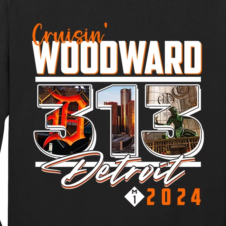 2024 Woodward Ave 313 Cruising Detroit Long Sleeve Shirt