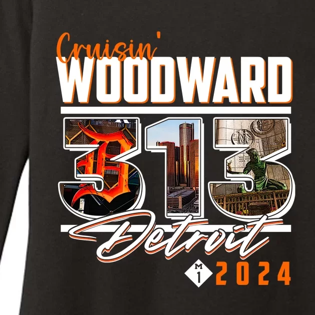 2024 Woodward Ave 313 Cruising Detroit Womens CVC Long Sleeve Shirt