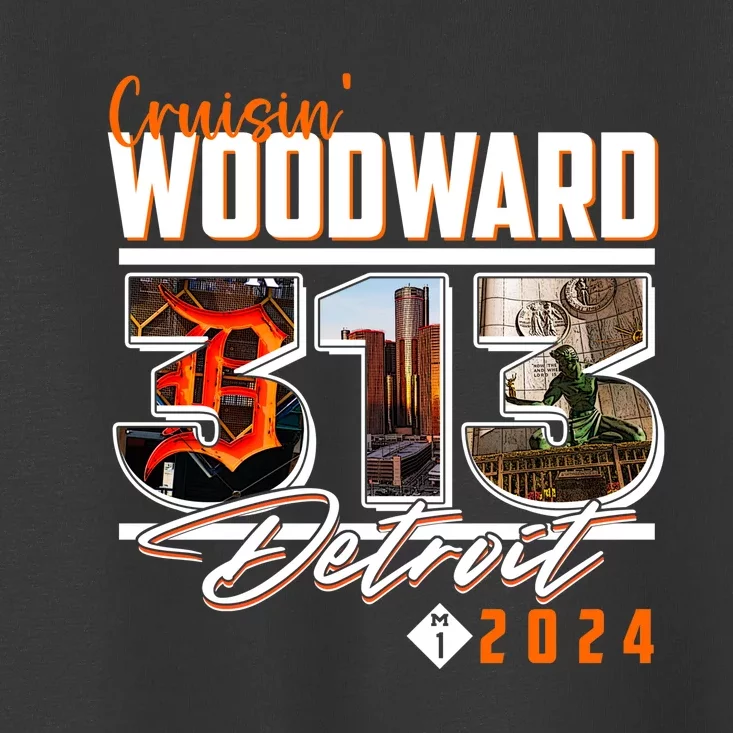 2024 Woodward Ave 313 Cruising Detroit Toddler T-Shirt