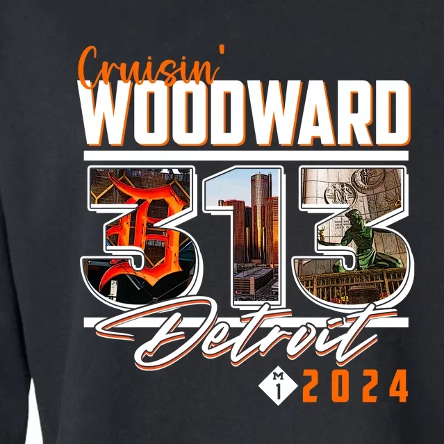 2024 Woodward Ave 313 Cruising Detroit Cropped Pullover Crew