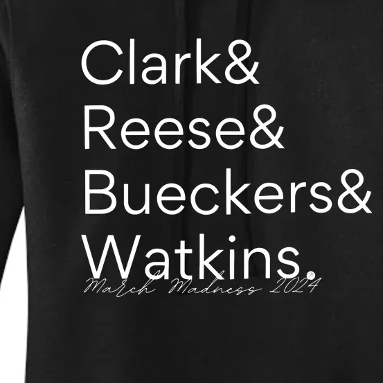 2024 Women Basketball Legends Clark Reese Bueckers Watkins Women's Pullover Hoodie