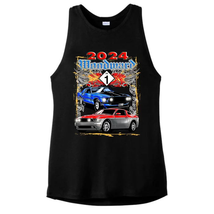 2024 Woodward Cruise Muscle Cars Ladies Tri-Blend Wicking Tank