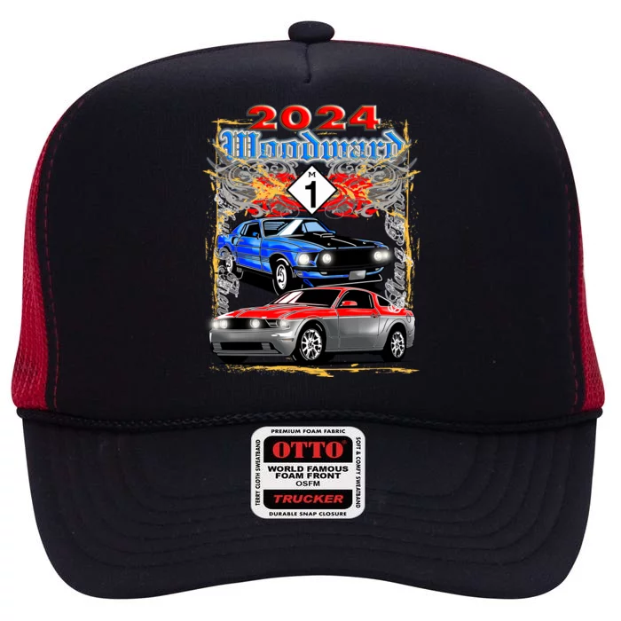 2024 Woodward Cruise Muscle Cars High Crown Mesh Trucker Hat