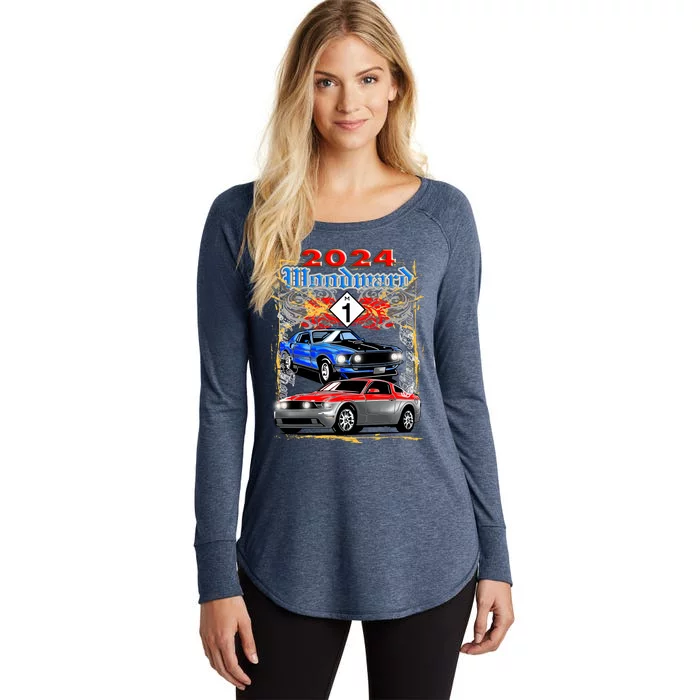 2024 Woodward Cruise Muscle Cars Women's Perfect Tri Tunic Long Sleeve Shirt