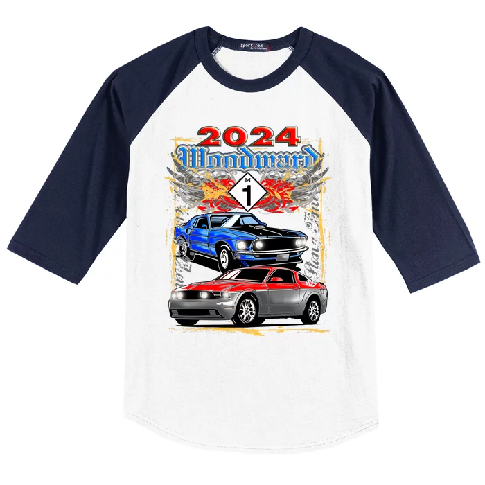 2024 Woodward Cruise Muscle Cars Baseball Sleeve Shirt