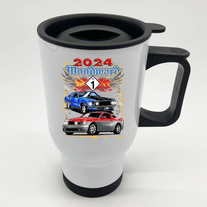 2024 Woodward Cruise Muscle Cars Front & Back Stainless Steel Travel Mug