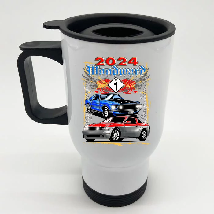 2024 Woodward Cruise Muscle Cars Front & Back Stainless Steel Travel Mug