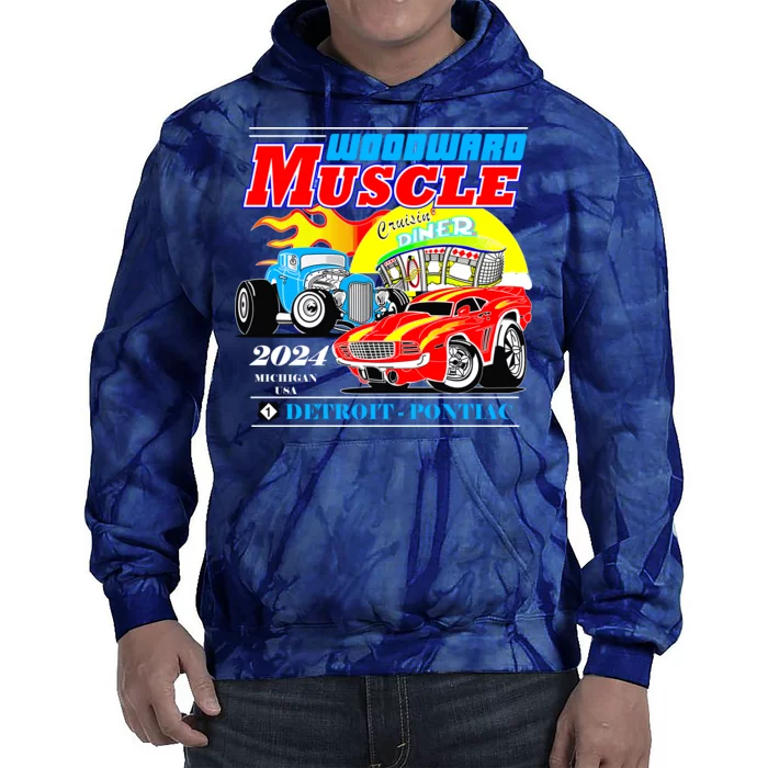 2024 Woodward Muscle Car Event Tie Dye Hoodie