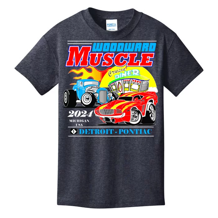 2024 Woodward Muscle Car Event Kids T-Shirt