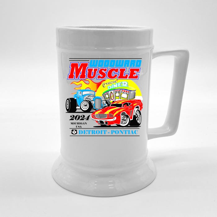 2024 Woodward Muscle Car Event Front & Back Beer Stein