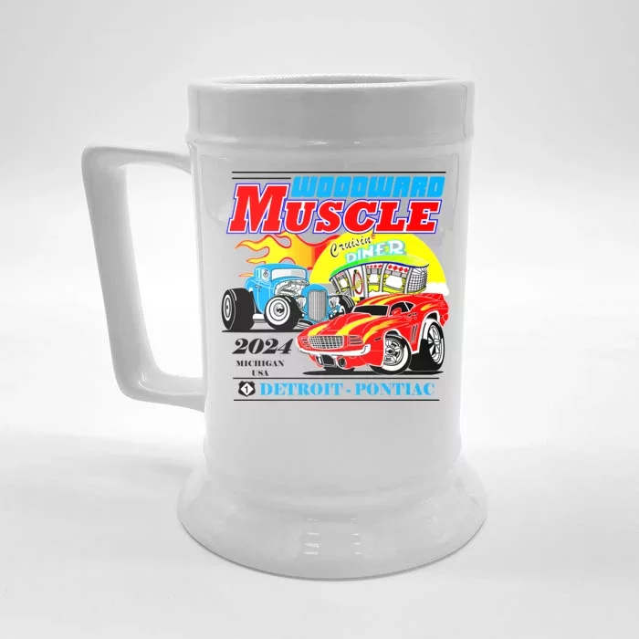 2024 Woodward Muscle Car Event Front & Back Beer Stein