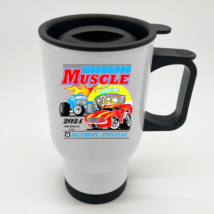 2024 Woodward Muscle Car Event Front & Back Stainless Steel Travel Mug