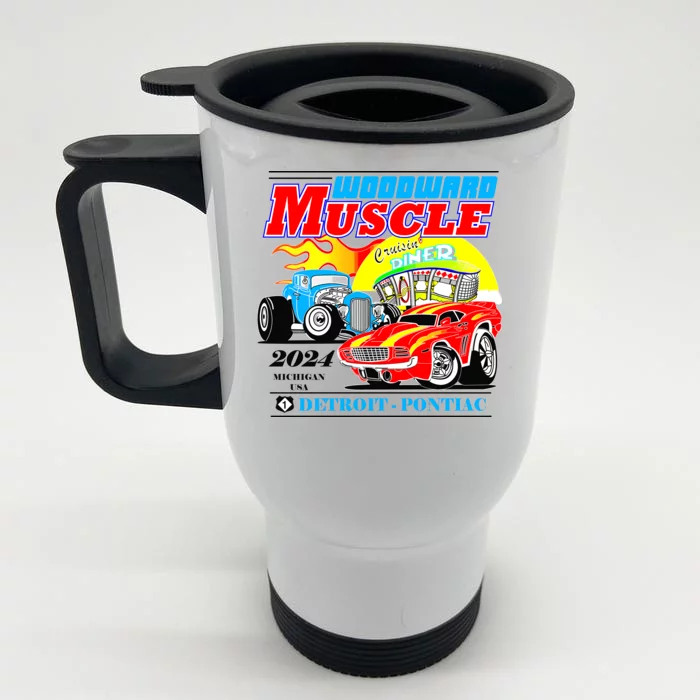 2024 Woodward Muscle Car Event Front & Back Stainless Steel Travel Mug