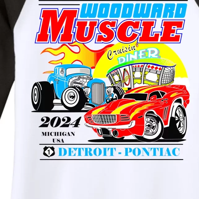 2024 Woodward Muscle Car Event Women's Tri-Blend 3/4-Sleeve Raglan Shirt