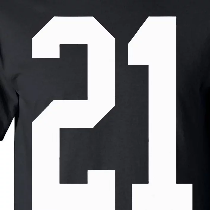 21 White Number 21 Sports Fan Jersey Style Tall T-Shirt