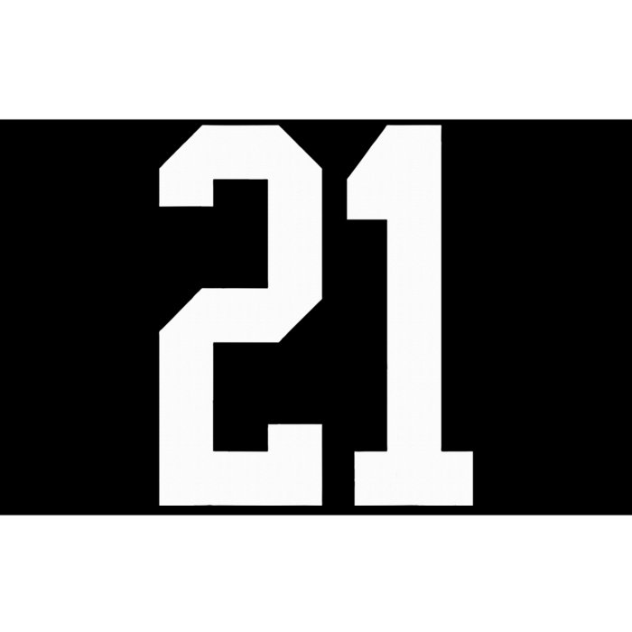 21 White Number 21 Sports Fan Jersey Style Bumper Sticker