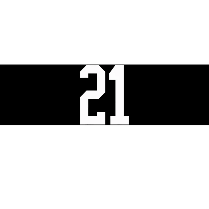 21 White Number 21 Sports Fan Jersey Style Bumper Sticker