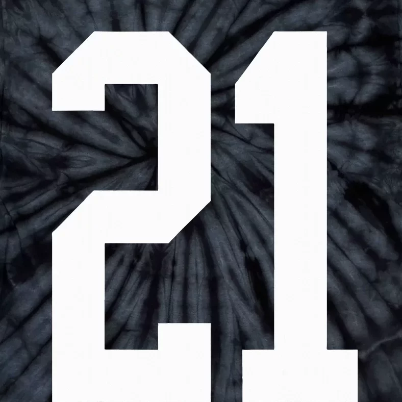 21 White Number 21 Sports Fan Jersey Style Tie-Dye T-Shirt