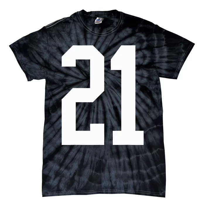 21 White Number 21 Sports Fan Jersey Style Tie-Dye T-Shirt