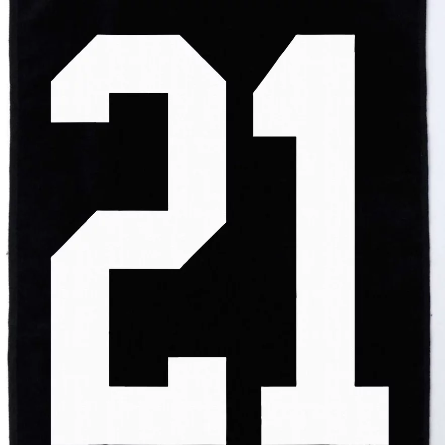 21 White Number 21 Sports Fan Jersey Style Platinum Collection Golf Towel