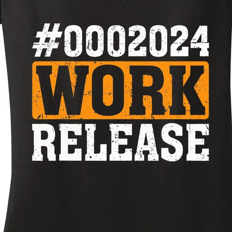 2024 Work Release Funny Retirement 2024 Retired Women's V-Neck T-Shirt